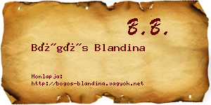 Bögös Blandina névjegykártya